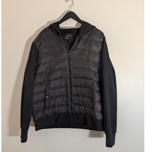 Polo Ralph Lauren Performance Men's Hybrid Jacket XL Black Quilted Hood Full Zip